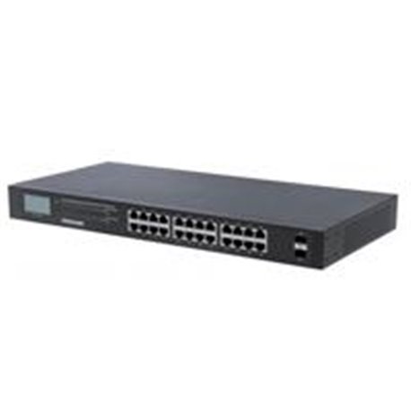 SWITCH POE 24 PTOS INTELLINET 10/100/1000 GIGABIT 370W + 2 SFP PANTALLA LCD