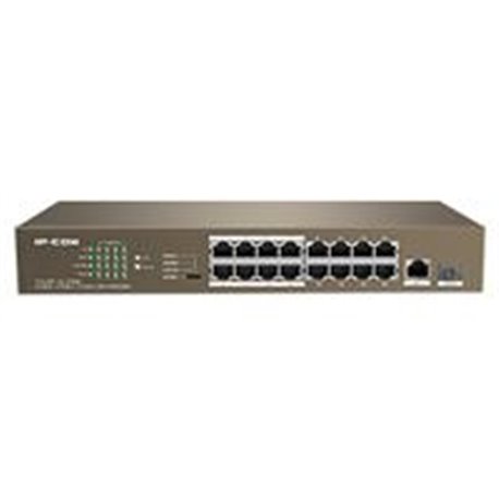 SWTICH F1118P-16-150W IP-COM, 16 PUERTOS POE FAST ETHERNET, (AF, AT) + 1 GE + 1 PUERTO SFP, METAL, 13 PULGADAS, POE 135 W, MODOS