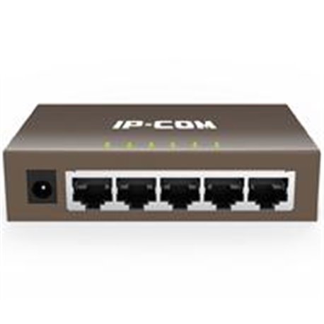 SWITCH G1005 IP-COM NO ADMINISTRABLE 5 PUERTOS 10/100/1000 MBPS, PROTECCIÓN RAYOS 4KV, PLUG  AND  PLAY, CAJA ACERO