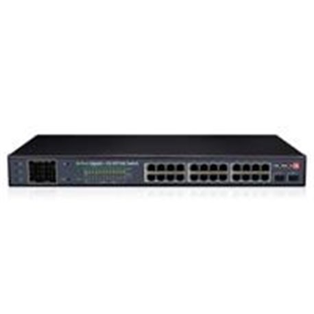 SWITCH PROVISION ISR 24 PUERTOS POE 10/100/1000 MBPS, 2 PUERTOS DE ENLACE ASCENDENTE SFP, TODOS LOS PUERTOS ACTÚAN COMO ENLACE D