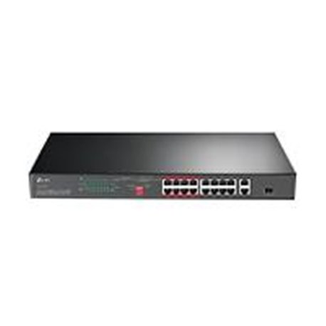 SWITCH TP-LINK TL-SL1218P 16 PUERTOS RJ45 10/100 MBPS POE CON 2 PUERTOS RJ45 GIGABIT Y 1 RANURA SFP GIGABIT COMBO NO ADMINISTRAB