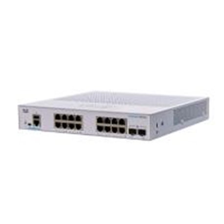 SWITCH CISCO BUSINESS CBS, 16 PUERTOS 10/100/1000 GIGABIT, 2 PUERTOS SFP, SMART (ADMINISTRACIÓN BÁSICA)