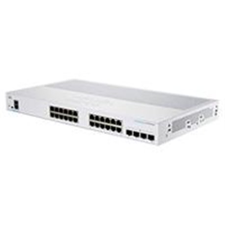SWITCH CISCO BUSINESS CBS, 24 PUERTOS 10/100/1000 GIGABIT, 4 PUERTOS SFP, SMART (ADMINISTRACIÓN BÁSICA), POE