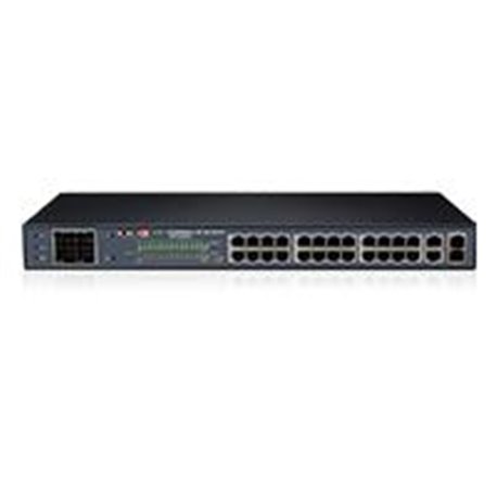 SWITCH PROVISION ISR / 24 PUERTOS POE 10 /100 +2 RJ45 + 2SFP, 24/100MBPS, UPLINCK 2/1000 MBPS TOTAL POE-380W, CCTV MODE-HASTA 25