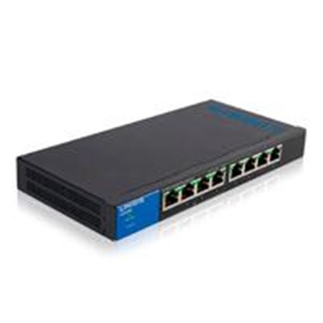 SWITCH LINKSYS LGS108P 8 PUERTOS GIGABIT CON 4 PUERTOS POE 30 WATTS POR PUERTO QOS