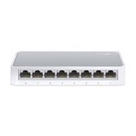 SWITCH TP-LINK TL-SF1008D 8 PUERTOS RJ45 10/100 MBPS NO ADMINISTRABLE AUTO MDI/MDIX HALF Y FULL DUPLEX PARA ESCRITORIO