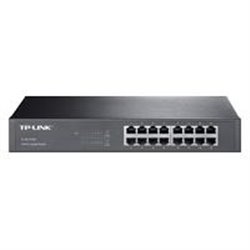 SWITCH TP-LINK TL-SG1016D 16 PUERTOS RJ45 GIGABIT 10/100/1000 MBPS NO ADMINISTRABLE PARA ESCRITORIO O RACK DE 13 PULGADAS