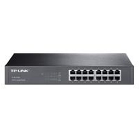 SWITCH TP-LINK TL-SG1016D 16 PUERTOS RJ45 GIGABIT 10/100/1000 MBPS NO ADMINISTRABLE PARA ESCRITORIO O RACK DE 13 PULGADAS