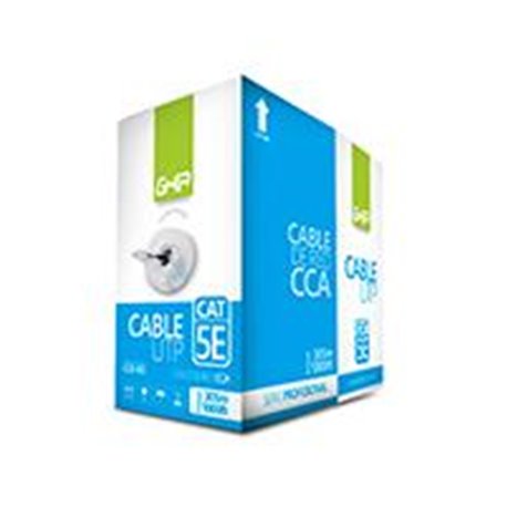 BOBINA DE CABLE MARCA GHIA CAT5E UTP CCA COLOR AZUL 24 AWG 305M 1000FT CERTIFICACIN CE / ROHS
