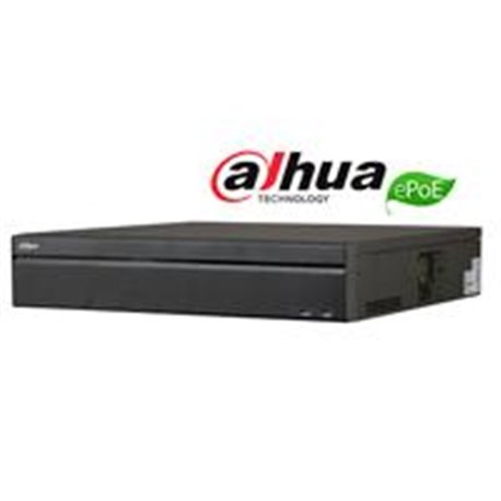 NVR DAHUA 32 CANALES IP 4K/ H265/ RENDIMIENTO 320MBPS/ 2 HDMI/ VGA/ 16 PUERTOS POE/ 8 PUERTOS EPOE/ SOPORTA 8 HDD/ P2P/DEWARPING