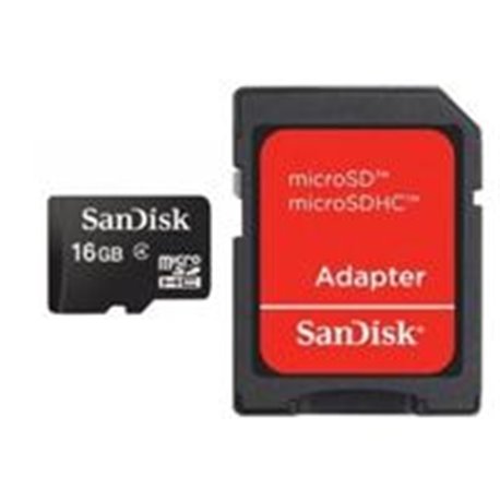 MEMORIA SANDISK 16GB MICRO SD CLASE 4 C/ADAPTADOR