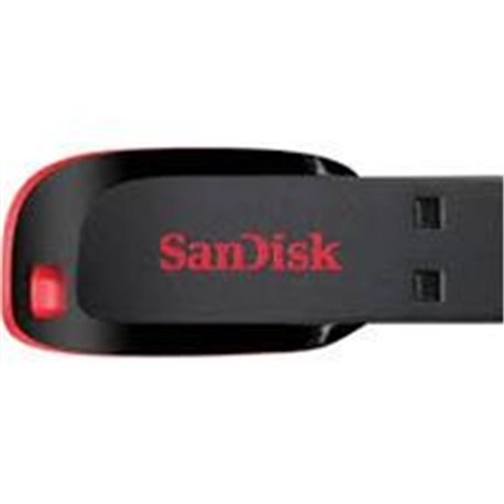 MEMORIA SANDISK 32GB USB 2.0 CRUZER BLADE Z50 NEGRO C/ROJO