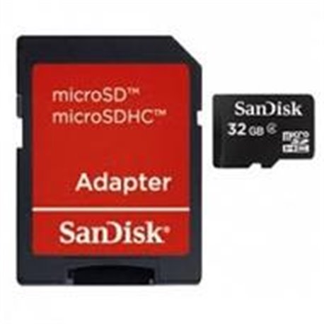 MEMORIA SANDISK 32GB MICRO SD CLASE 4 C/ADAPTADOR