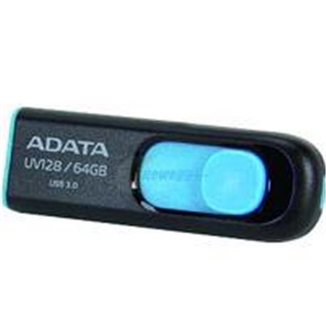 MEMORIA ADATA 64GB USB 3.2 UV128 RETRACTIL NEGRO-AZUL