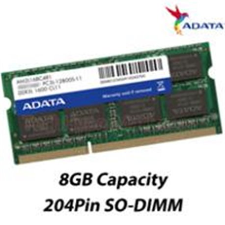 MEMORIA ADATA SODIMM DDR3L 8GB PC3L-12800 1600MHZ CL11 204PIN 1.35V LAPTOP/AIO/MINI PCS