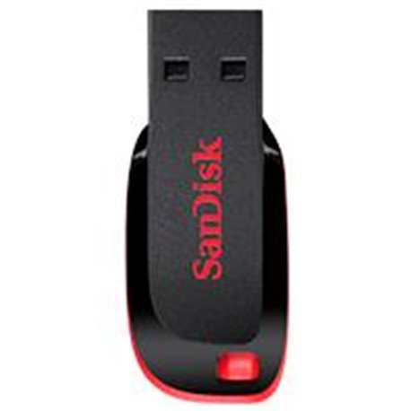 MEMORIA SANDISK 128GB USB 2.0 CRUZER BLADE Z50 NEGRO C/ROJO