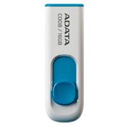 MEMORIA ADATA 16GB USB 2.0 C008 RETRACTIL BLANCO-AZUL