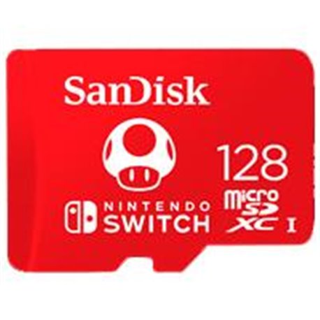 MEMORIA SANDISK 128GB MICRO SDXC NINTENDO SWITCH 100MB/S 4K FULL HD U3 V30