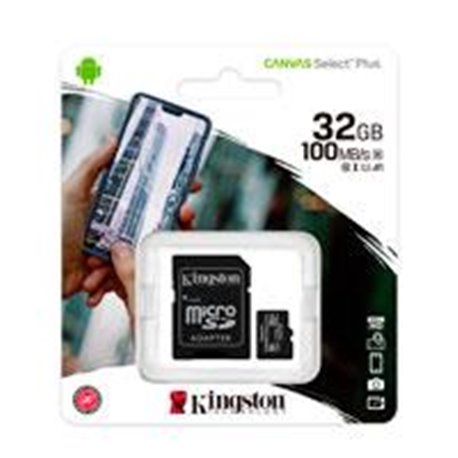 MEMORIA KINGSTON MICRO SD CANVAS SELECT PLUS 32GB UHS-I CLASE 10 C/ADAPTADOR