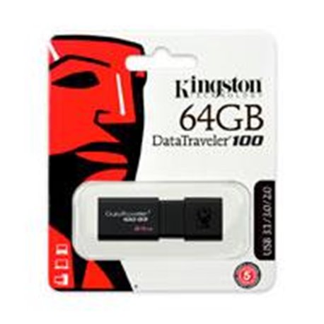 MEMORIA KINGSTON 64GB USB 3.0 ALTA VELOCIDAD / DATATRAVELER 100 G3 NEGRO