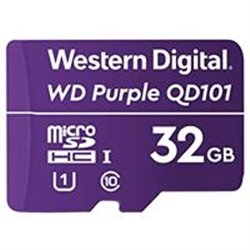 MEMORIA WD 32GB MICRO SDHC PURPLE SC QD101 VIDEOVIGILANCIA 24/7 CLASE 10 U1 LECT 50MB/S ESC 40MB/S