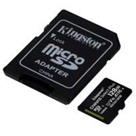MEMORIA KINGSTON MICRO SD CANVAS SELECT PLUS 128GB UHS-I CLASE 10 C/ADAPTADOR