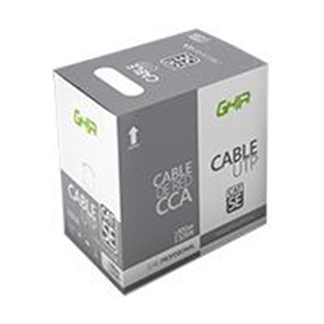 BOBINA DE CABLE MARCA GHIA CAT5E UTP CCA COLOR AZUL 24 AWG 100M 328FT CERTIFICACIN CE / ROHS