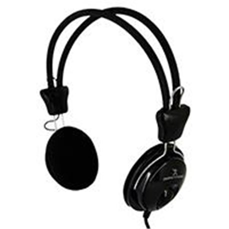 DIADEMA DE ALTA FIDELIDAD CON MICROFONO CON ADAPTADOR Y  DE AUDIO Y VOZ 3.5MM PERFECT CHOICE NEGRO