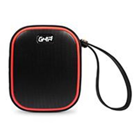 BOCINA BLUETOOTH WATERPROOF VORTEX GHIA NEGRA/ROJO 3W2 RMS AUX 3.5MM RADIO FM GAC-067