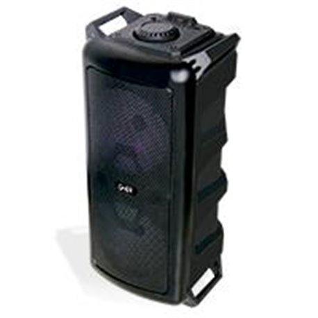 BAFLE AMPLIFICADO GHIA DOBLE BOCINA 6.5 PULG RECARGABLE /BT/USB/MICROSD/MIC/CONT.R./ LUZ LED