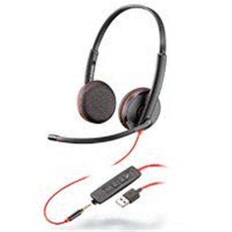 BLACKWIRE BINAURAL CON CONECTIVIDAD USB/USB-A Y DE 3,5 MM CON ALMOHADILLAS DE VINIPIEL