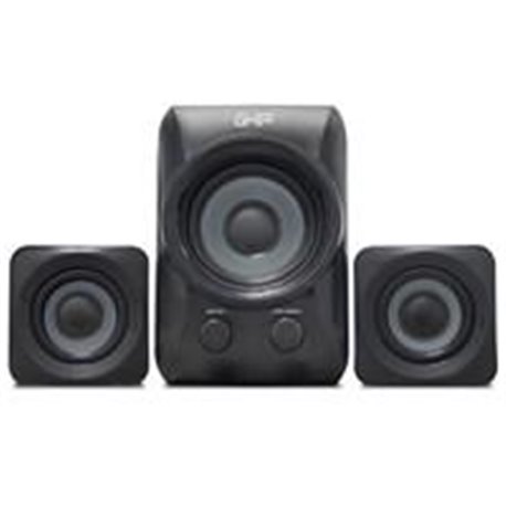 BOCINA PARA PC 2.1 GHIA NEGRA/GRIS AUDIO 3.5MM ALIMENTACION USB 5W