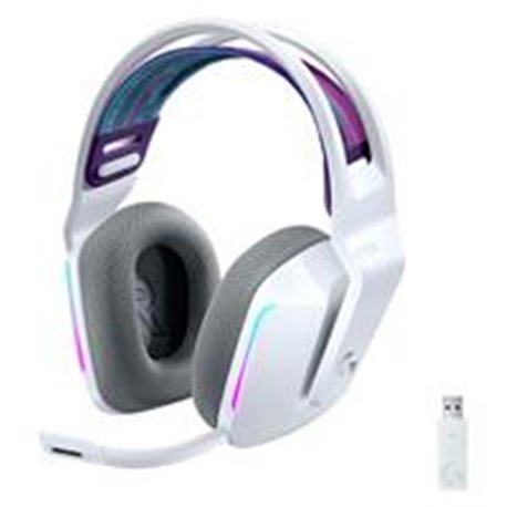 AUDIFONOS GAMING TIPO DIADEMA LOGITECH G733 LIGHTSPEED WHITE INALAMBRICO USB 1MS RECARGABLE 29HRS DE USO 20 METROS 7.1 CANALES M