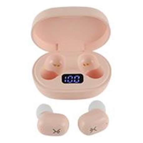 AUDÍFONOS BLUETOOTH TWS CHERRY CON INDICADOR DE CARGA PERFECT CHOICE ROSA