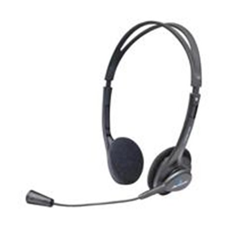 DIADEMA ALAMBRICA ACTECK STEREO CON MICRÓFONO NEGRO  (2 CONECTORES 3.5MM) CON CONTROL DE VOLUMEN MODELO AM-370