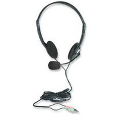 AUDIFONOS DIADEMA MANHATTAN AJUSTABLE CON MICROFONO CONTROL DE VOLUMEN 3.5MM