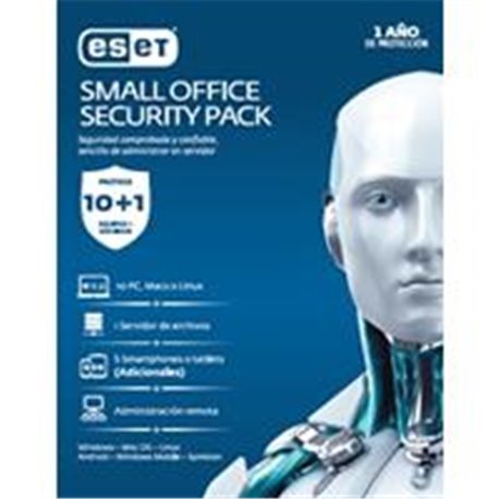 ESET SMALL OFFICE SECURITY PACK, 10 PCS + 5 SMARTPHONE O TABLET + I SERVER + CONSOLA, 1 AÑO DE VIG