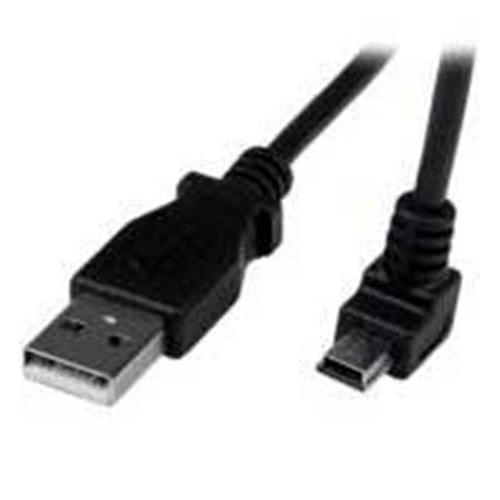 CABLE ADAPTADOR 2M USB A MACHO A MINI USB B MACHO ACODADO EN ÁNGULO HACIA ABAJO PARA TELÉFONOS TABLETS Y DISPOSITIVOS MÓVILES - 