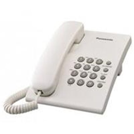 TELEFONO PANASONIC KX-TS500 ALAMBRICO BASICO UNILINEA SIN MEMORIAS (BLANCO)