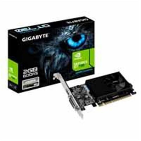 TARJETA DE VIDEO GIGABYTE NVIDIA GT730/PCIE X8 2.0/2GB/DDR3/64BIT/DVI/HDMI/BAJO PERFIL/GAMA BASICA