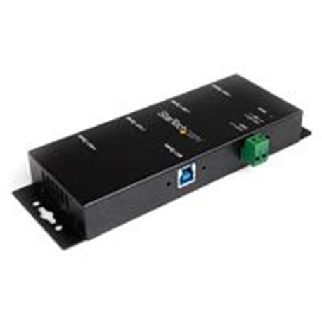 HUB USB 3.0 DE 4 PUERTOS - CONCENTRADOR USB-A INDUSTRIAL DE METAL - DE MONTAJE EN RIEL DIN, PARED O ESCRITORIO - HUB DE EXPANSIó