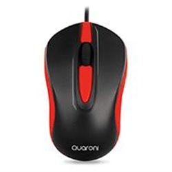 MOUSE OPTICO QUARONI ALAMBRICO COLOR ROJO 1200 DPI