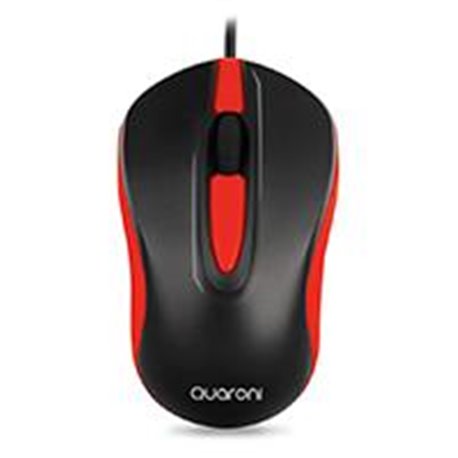 MOUSE OPTICO QUARONI ALAMBRICO COLOR ROJO 1200 DPI
