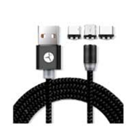 CABLE USB DE CARGA TECHZONE CON TRIPLE ENTRADA LIGHTNING, MICRO USB Y USB TIPO C