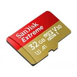 MEMORIA SANDISK EXTREME 32GB MICRO SDHC 100MB/S 4K CLASE 10 A1 V30 C/ADAPTADOR