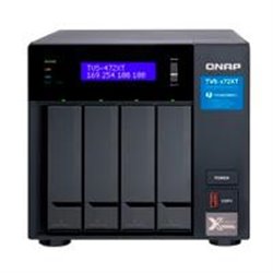 NAS QNAP TVS-472XT-I5-4G /4 BAHIAS INTEL CORE I5 SEIS NUCLEOS, 4 GB DDR4 SODIMM, HASTA 64 GB/ 2 PTO LAN GBE/ 1 PTO 10 GBE/USB 3.