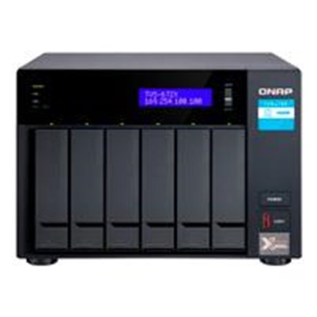 NAS QNAP TVS-672X-I3-8G/6 BAHIAS INTEL CORE I3 NUCLEO CUADRUPLE, 8 GB RAM DDR4 SODIMM, HASTA 64 GB/ 2 PTO LAN GBE/ 1 PTO 10 GBE/