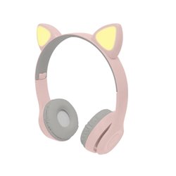 AUDIFONOS DIADEMA PERFECT CHOICE ALAMBRICO/INALAMBRICO BLUETOOTH 3.5 MM PARA NIÑOS CATTO ROSA