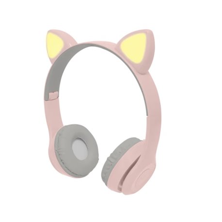 AUDIFONOS DIADEMA PERFECT CHOICE ALAMBRICO/INALAMBRICO BLUETOOTH 3.5 MM PARA NIÑOS CATTO ROSA