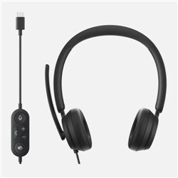 AUDIFONOS DIADEMA MICROSOFT ALAMBRICO CON MICROFONO MODERN USB 1.5 METROS USB-C NEGRO IGN-00011